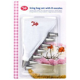 Rękaw cukierniczy plus stalowe tylki 8 szt z adapterem | TALA