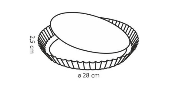 Forma stalowa do tarty z brzegiem falistym i wyjmowanym dnem - średnica 28 cm | TESCOMA DELICIA