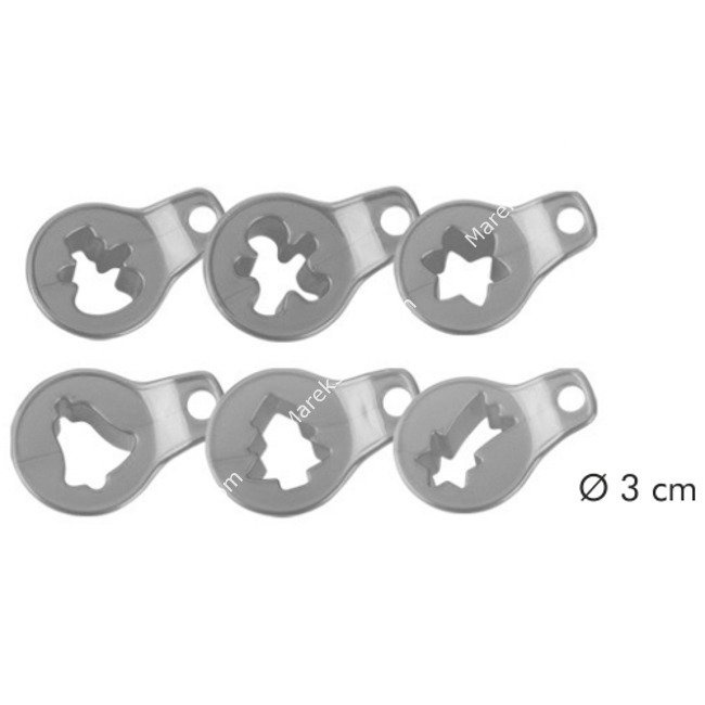 Foremki do wykonania kruchych ciasteczek z dziurką - motyw Boże Narodzenie, komplet 8 elementów | TESCOMA DELICIA