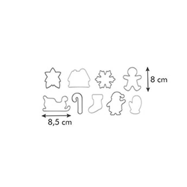 Foremki do wykrawania ciasteczek bożonarodzeniowych - komplet 9 szt. | TESCOMA DELICIA
