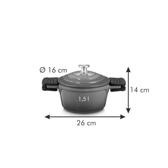 Brytfanna indukcyjna z pokrywą - pojemność 1,5 litra, średnica 16 cm | TESCOMA BORDEAUX