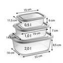 Pojemniki do lodówki i zamrażarki, komplet 3 szt. - pojemność 500 ml, 1 litr, 2 litry TESCOMA 4FOOD