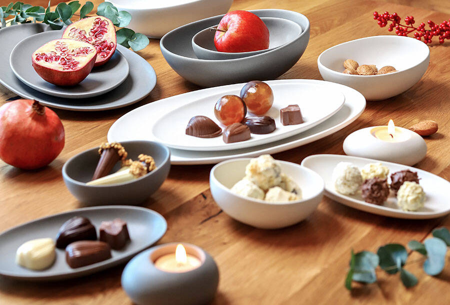 Ceramiczna, owalna miska - pojemność 380ml, kolor szary TESCOMA FANCY HOME