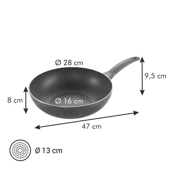 Patelnia wok - średnica 28 cm TESCOMA MANICO ROSSO