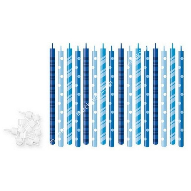 Świeczki urodzinowe na tort ze stojaczkami - wysokość 12 cm, komplet 16 szt. | TESCOMA DELICIA KIDS