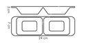 Miseczka na przystawki podłużna z przegródką 24x7 cm | TESCOMA GUSTITO