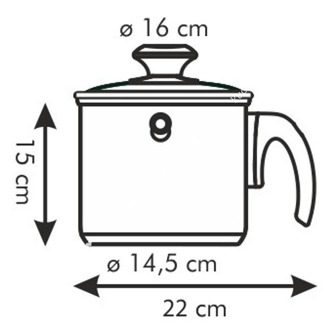 Garnek do mleka dwuwarstwowy z pokrywką - średnica ø 16 cm, pojemność 2 litry | TESCOMA PRESTO