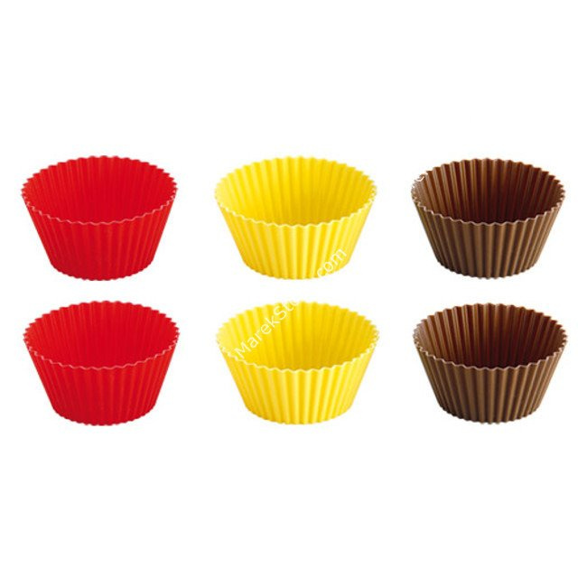 Foremki silikonowe do babeczek i muffinek - komplet 6 szt, średnica w górnej części 7 cm | TESCOMA DELICIA