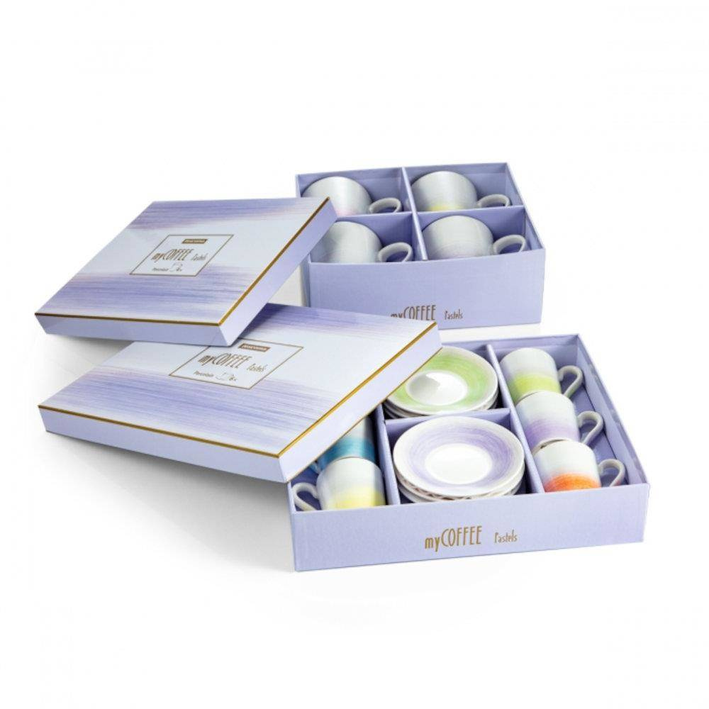 Komplet 6 filiżanek do espresso w pudełku prezentowym, motyw Pastels | TESCOMA myCOFFEE