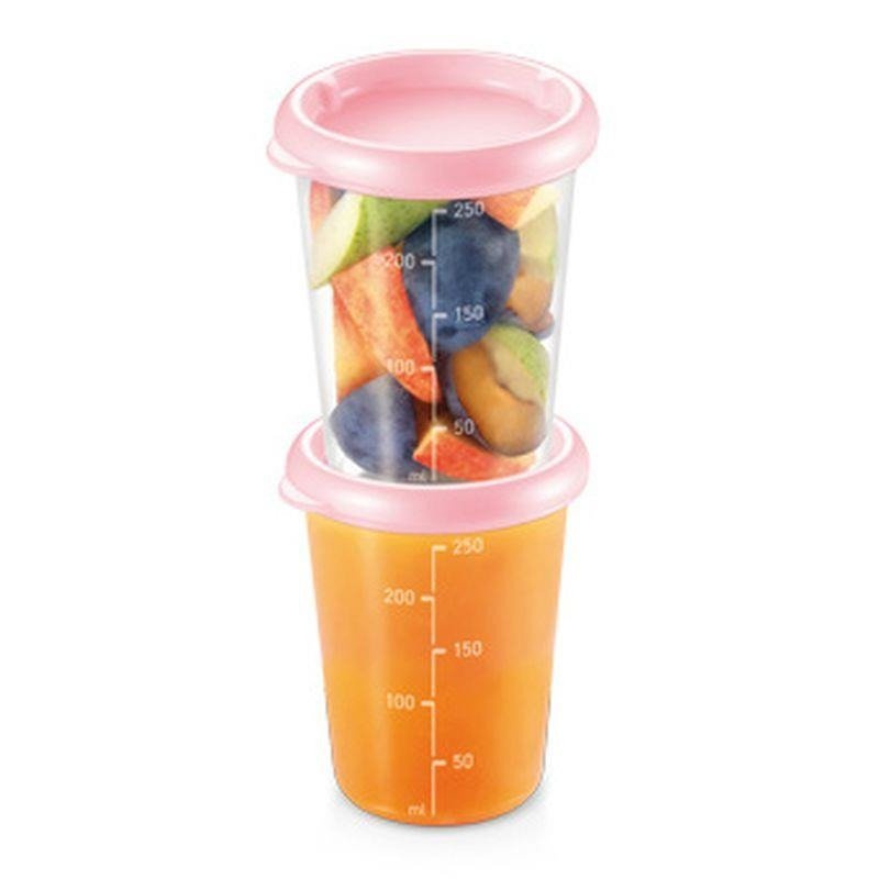Pojemnik na pokarm dla dzieci i niemowląt - pojemność 250 ml, kolor różowy, komplet 2 szt. | TESCOMA PAPU PAPI