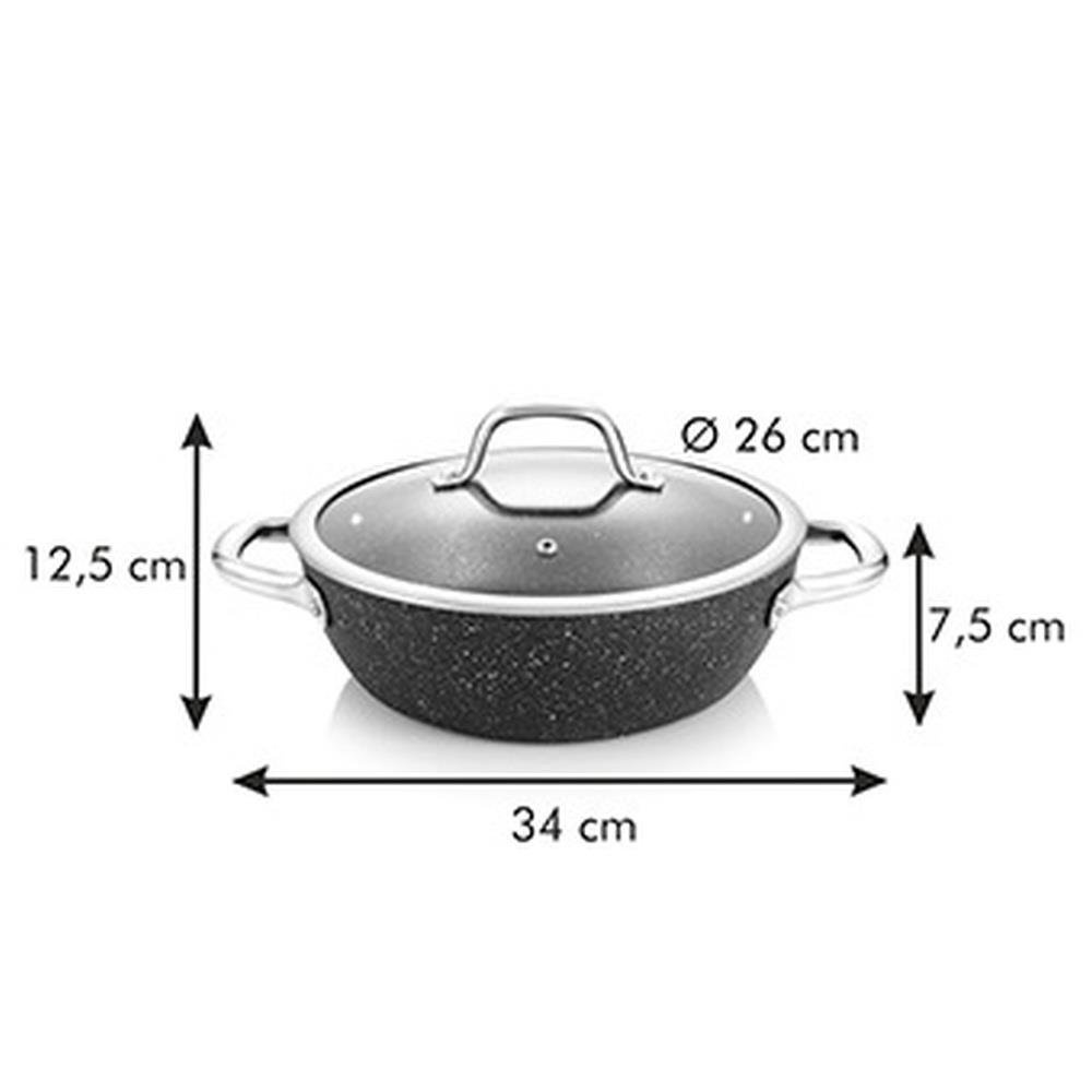 Głęboka patelnia indukcyjna z możliwością użycia w piekarniku, pokrywa w zestawie - średnica 26 cm | TESCOMA PRESIDENT Stone