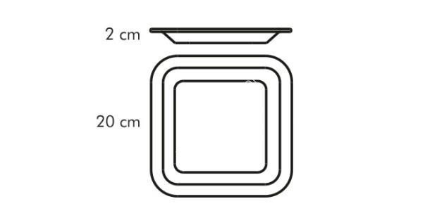 Talerzyk deserowy kwadratowy porcelanowy 20x20 cm | TESCOMA GUSTITO