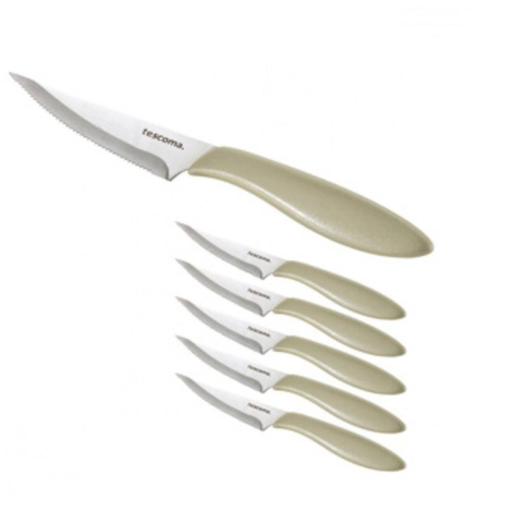 Nóż do pizzy - długość ostrza 10 cm, komplet 6 szt, kolor beżowy | TESCOMA PRESTO