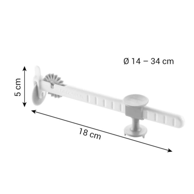 Radełko nastawne do wycinania okrągłych płatów ciasta o średnicy od 14 do 34 cm TESCOMA DELICIA