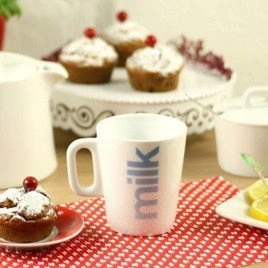 Kubek porcelanowy z napisem MILK - 300 ml | TESCOMA GUSTITO