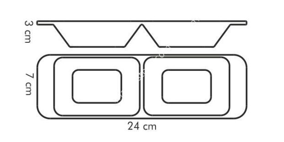 Miseczka na przystawki podłużna z przegródką 24x7 cm | TESCOMA GUSTITO