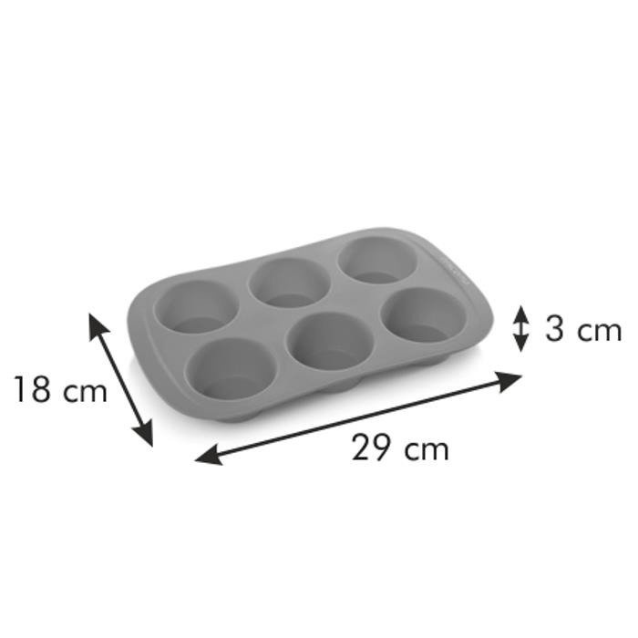 Forma silikonowa do pieczenia 6 muffinek i babeczek - górna średnica otworu 7 cm | TESCOMA DELICIA SILICON PRIME