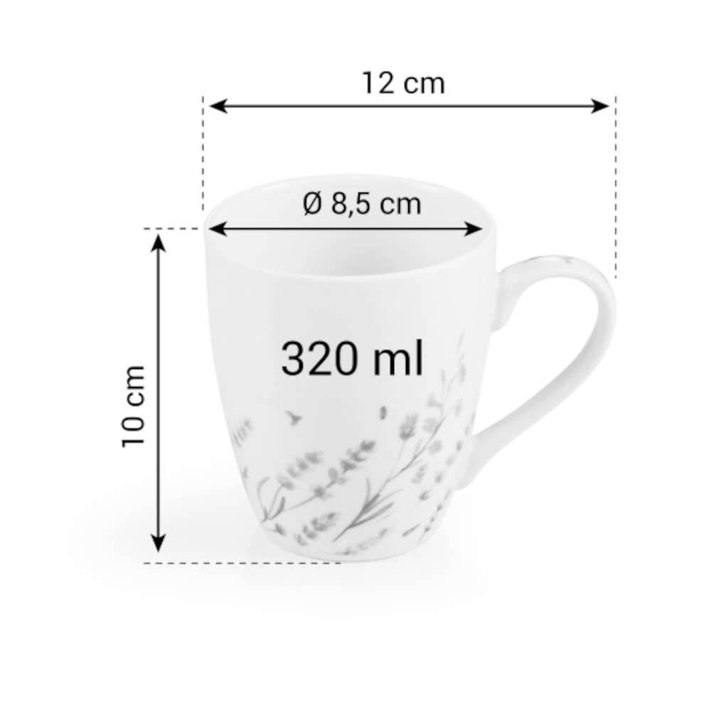 Porcelanowy kubek do kawy i herbaty z motywem lawendy, pojemność 320 ml TESCOMA PROVENCE