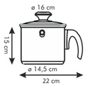 Garnek do mleka dwuwarstwowy z pokrywką - średnica ø 16 cm, pojemność 2 litry | TESCOMA PRESTO