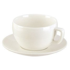 Filiżanka porcelanowa z talerzykiem - do herbaty, pojemność 300 ml | TESCOMA CREMA