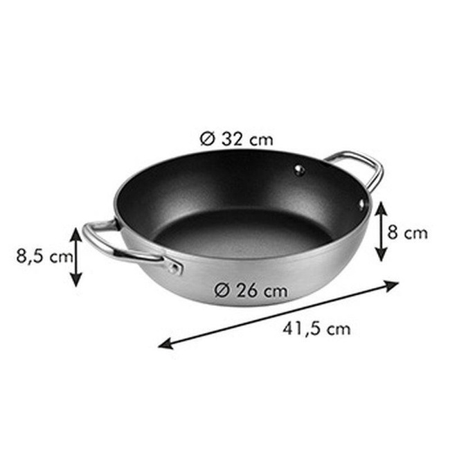 Patelnia głęboka do smażenia oraz zapiekania w piekarniku - średnica 32 cm, 2 uchwyty | TESCOMA GRAND CHEF