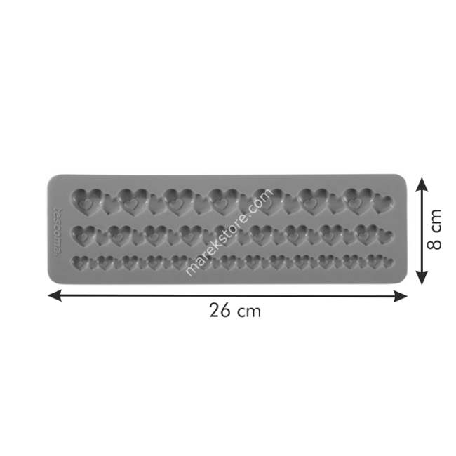 Ozdoby na tort - silikonowe foremki kształt bordiura z sercami | TESCOMA DELICIA DECO