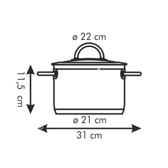 Garnek ze szklaną pokrywką - średnica ø 22 cm, pojemność 4 litry | TESCOMA VISION