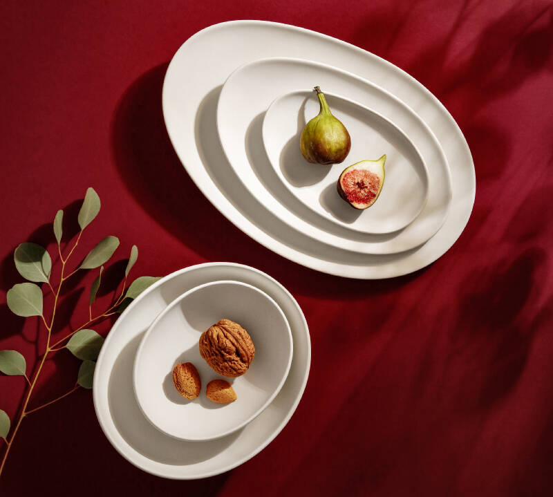 Ceramiczny półmisek do serwowania - kolor biały, długość 25 cm TESCOMA FANCY HOME Stones