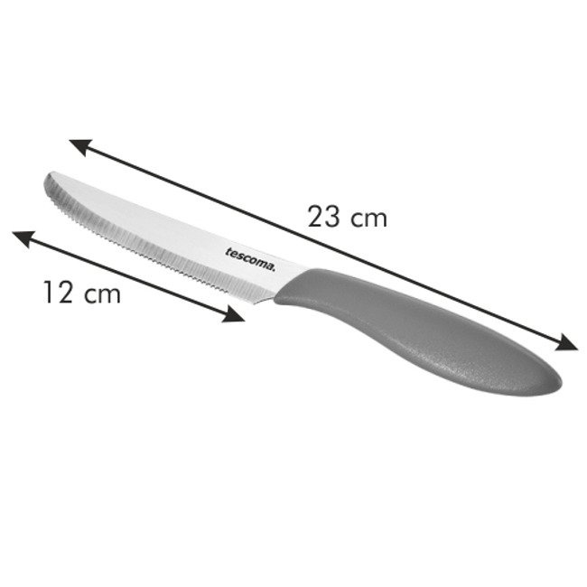 Nóż stołowy do masła - komplet 6 szt, kolor czerwony, długość ostrza 12 cm | TESCOMA PRESTO