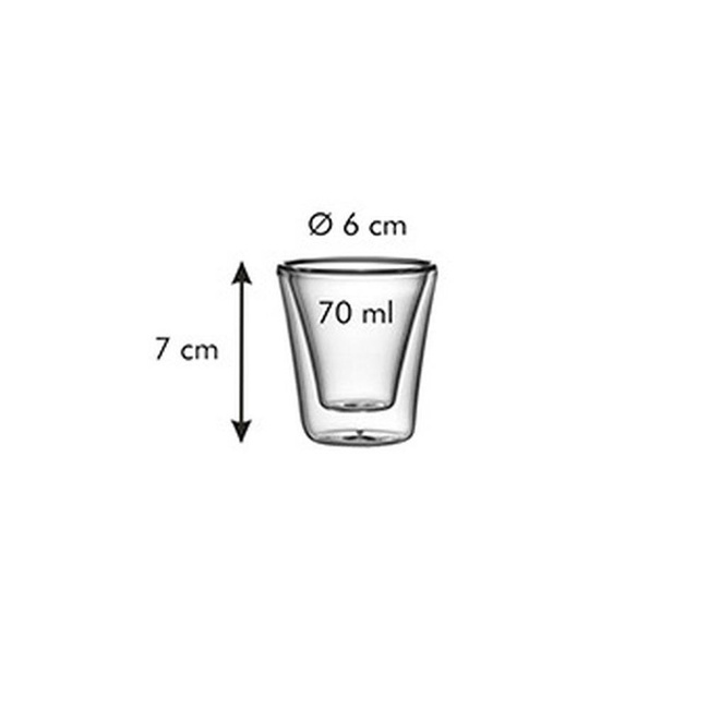 Szklanki termiczne z podwójną ścianką - pojemność 70 ml, komplet 2 szt. | TESCOMA myDRINK