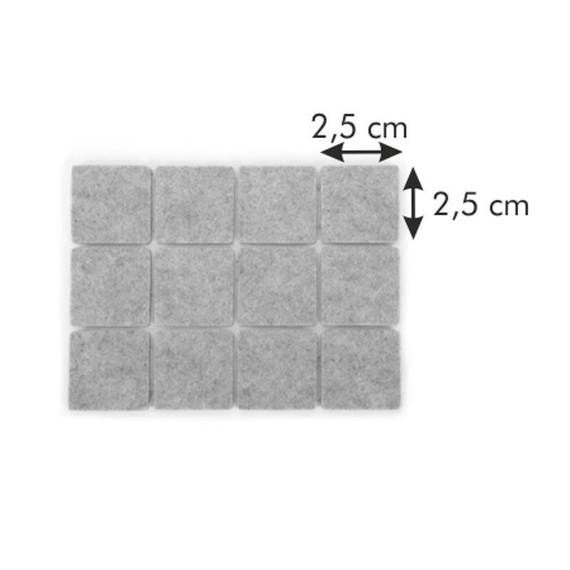 Kwadratowe podkładki filcowe pod meble -  25x25 mm, komplet 24 szt. | TESCOMA PRESTO