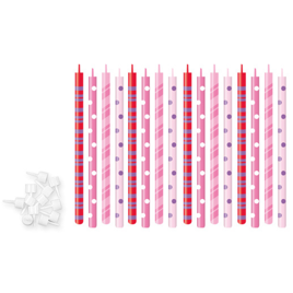 Świeczki urodzinowe na tort ze stojaczkami - wysokość12 cm, komplet 16 szt. | TESCOMA DELICIA KIDS