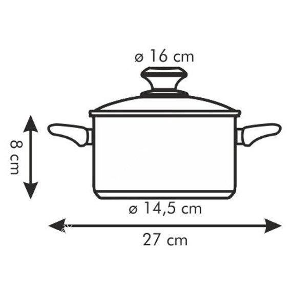 Garnek z pokrywką - średnica ø 16 cm, pojemność 1,5 litra | TESCOMA PRESTO