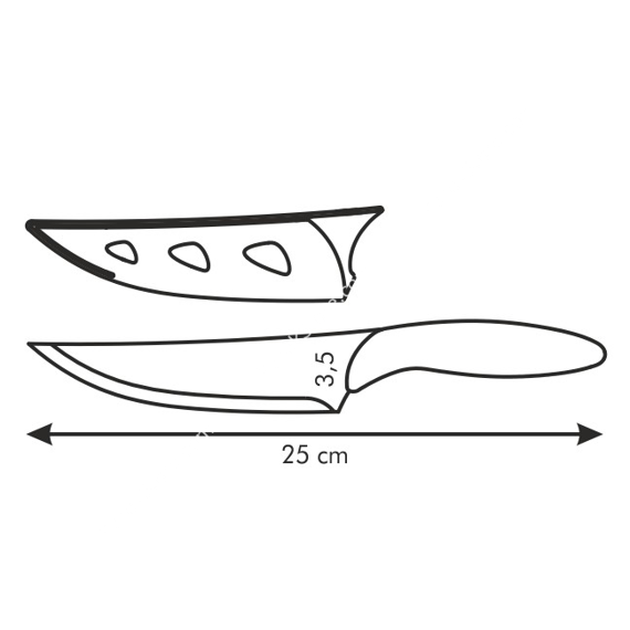 Nóż antyadhezyjny kuchenny - długość ostrza 13 cm | TESCOMA PRESTO TONE