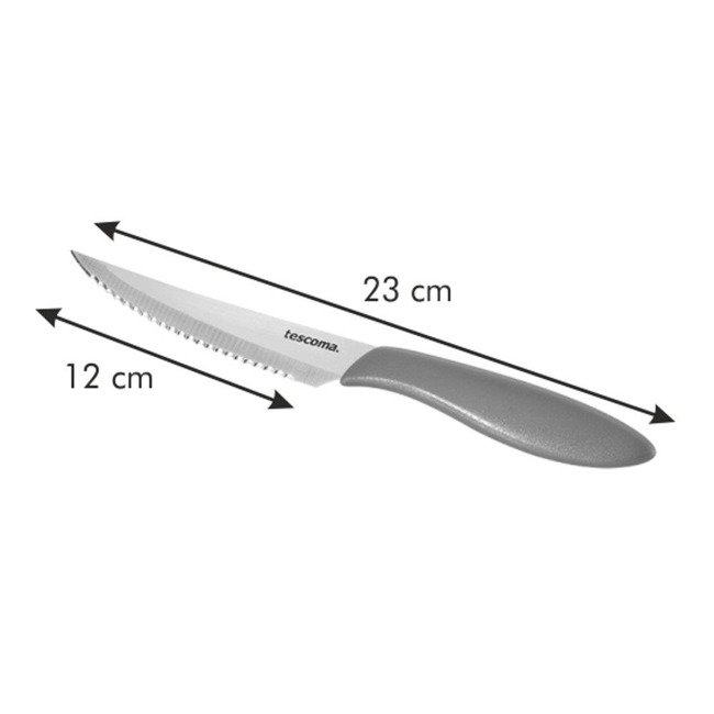 Nóż do steków z ząbkowanym ostrzem - komplet 6 szt, kolor brązowy, długość ostrza 12 cm | TESCOMA PRESTO