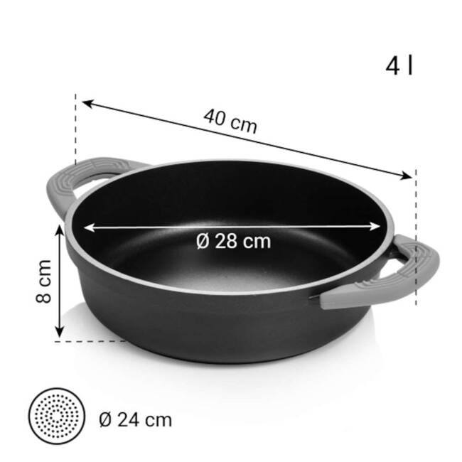 Patelnia indukcyjna głęboka z możliwością użycia w piekarniku - średnica 28 cm TESCOMA SmartCLICK
