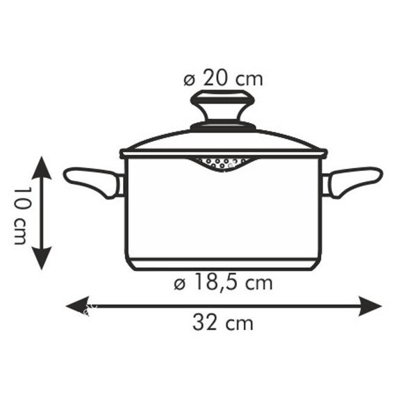 Rondel z dzióbkiem i pokrywą - średnica 20 cm, pojemność 2,5 litra | TESCOMA PRESTO