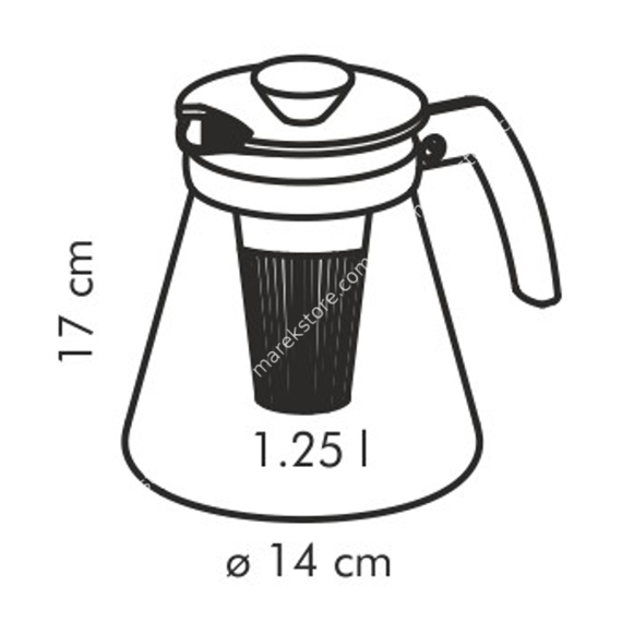 Szklany zaparzacz do herbaty i ziół z wyjmowanym sitkiem - pojemność 1,25 litra | TESCOMA TEO