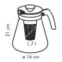 Zaparzacz do herbaty szklany z wyjmowanym sitkiem - pojemność 1,7 litra | TESCOMA TEO